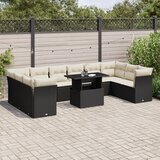 vidaXL 11-dijelni set vrtnih sofa od poliratana s jastucima crni | shoptok.hr