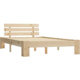 The Living Store Posteljni okvir z vzglavjem 140x200 cm trdna borovina - Posteljni Okvir, (21523386) | Shoptok.si
