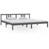  Okvir za krevet od masivnog drva sivi 200 x 200 cm | shoptok.hr
