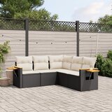 Maison Chic Seti vrtnega pohištva - Vrtna garnitura - Vrtni pohištvo set 5-delna z blazinami črn poli ratan, (21818205) | Shoptok.si