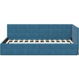 vidaXL Kotna postelja z vzglavjem Modra 100 x 200 cm Žamet | Shoptok.si