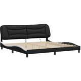  Okvir kreveta LED crno-bijeli 200 x 200 cm umjetna koža | shoptok.hr