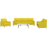 3-dijelni set sofa s ukrasnim jastucima svjetložuti od tkanine | shoptok.hr