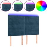  LED uzglavlje tamnoplavo 144x5x118/128 cm baršunasto | shoptok.hr