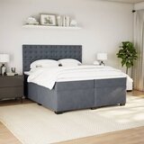  Krevet s oprugama i madracem tamnosivi 200x200 cm baršunasti | shoptok.hr
