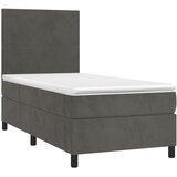 Box spring krevet s madracem tamnosivi 90x200 cm baršunasti | shoptok.hr