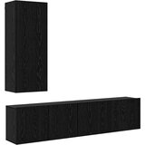 vidaXL Set zidnog ormarića za TV 5 pcs Crni hrast Konstruirano drvo | shoptok.hr