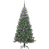 vidaXL Božično drevo med 300 LED z stojalom Zelena 240 cm PVC | Shoptok.si