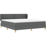 vidaXL Box Spring Krevet s Madracem - Tamno Siva, 180x200 cm, Tkanina | shoptok.hr