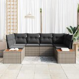  Sjedeća garnitura za vrt 6 kom. 6-Broj sjedala Siva Poliratana 234 x 154 x 85 cm | Shoptok.si