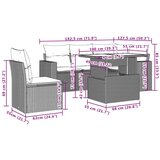  6-dijelni set vrtnih sofa od poliratana s jastucima smeđi | shoptok.hr