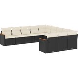  The Living Store Vrtna sedežna garnitura 11-delna z blazinami črn poli ratan - Vrtna Sedežna Garniture, (21451310) | Shoptok.si
