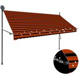 Tenda na ručno uvlačenje s LED svjetlom 300 cm narančasto-smeđa | shoptok.hr