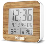 Mebus 27247 Weiß/Holzoptik Funkwecker digital | shoptok.hr