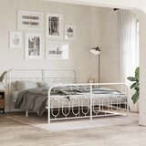  Metalni okvir kreveta uzglavlje i podnožje bijeli 183x213 cm | shoptok.hr