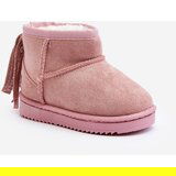 Boto Children's Fleece-Lined Fringed Snow Boots Pink Mikyla | Shoptok.si