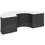  3-dijelni set vrtnih sofa crni polukružni od poliratana | shoptok.hr
