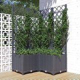 vidaXL Cvetlično korito z oporno mrežo temno sivo 80x80x136 cm PP Cene