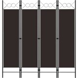 vidaXL Sobna pregrada s 4 panela smeđa 160 x 180 cm Cijene