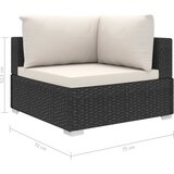  8-dijelna vrtna garnitura od poliratana s jastucima crna | shoptok.hr