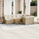 Maison Chic Seti vrtnega pohištva - Vrtna garnitura - Vrtni pohištvo set 11-delna z blazinami bež poli ratan, (21819023) | Shoptok.si