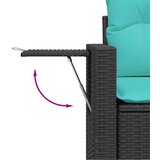  Vrtna garnitura - 10-dijelni set vrtnih sofa s jastucima crni od poliratana - Crna 1 | shoptok.hr