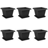  Saksije za biljke 6 pcs Crna 38 x 38 x 30 cm Plastika | shoptok.hr