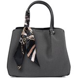 Shelvt Black medium handbag with a decorative scarf | shoptok.hr