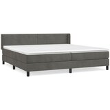 Krevet s oprugama i madracem tamnosivi 200x200 cm baršunasti | shoptok.hr