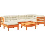 7-dijelni set vrtnih sofa s jastucima voštano smeđi od borovine | Eponuda.com