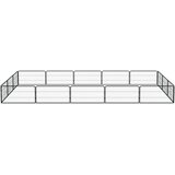  Ograda za pse s 16 panela crna 100 x 50 cm čelik obložen prahom | shoptok.hr