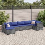 The Living Store Vrtna sedežna garnitura 7-delna z blazinami siv poli ratan - Vrtna Sedežna Garnitura, (21625568) | Shoptok.si