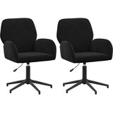 vidaXL Okretne radne stolice 2 kom. 54 x 55 x 90 cm Crna Baršun - Crna 2 | shoptok.hr