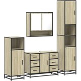  4-dijelni set kupaonskog namještaja boja hrasta sonome drveni | shoptok.hr