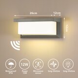  Brilagi-LED Spoljašnje zidno svetlo sa senzorom BRICKY LED/12W/230V, sivo, IP54 | Eponuda.com
