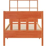 vidaXL Posteljni okvir brez vzmetnice voščeno rjav 75x190 cm borovina | Shoptok.si