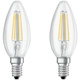 Osram Set LED sijalk svečaste oblike E14 prozorna (E14, Ni mogoče zatemniti, Toplo bela, 470 lm, 4 W, 2 kos) | Shoptok.si