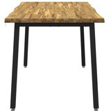  140 x 80 x 75 cm Čvrsto drvo akacije Bijela i crna Pravokutni - Bijela i crna 140 x 80 x 75 cm Živi rub | shoptok.hr