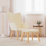  Stolica za opuštanje sa stolcem od tkanine krem | shoptok.hr