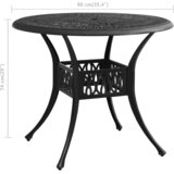  Vrtni stol crni 90 x 90 x 74 cm od lijevanog aluminija | Eponuda.com