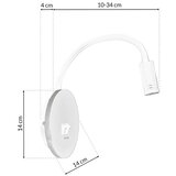  LED fleksibilna zidna lampica sa USB BASE LED/8W+LED/2W/230V bela/srebrna | Eponuda.com
