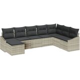  Sjedeća garnitura za vrt 8 kom. Svijetlo siva poliratan Svjetlosiva 288,5 x 123,5 x 85 cm | shoptok.hr