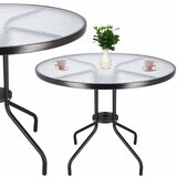 springos stakleni okrugli vrtni stol, crni 90 cm | shoptok.hr