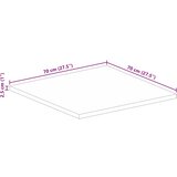 Stolna ploča 70x70x2,5 cm četvrtasta od masivnog drva manga | shoptok.hr