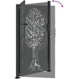  Vrtna vrata Crna 110 x 205 cm Čelik s praškastim premazom | shoptok.hr