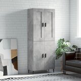 vidaXL Visoka komoda siva betona 69 5x34x180 cm od konstruiranog drva | shoptok.hr