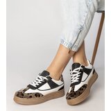 Gemre Black and white sneakers with leopard print accents Meril | Shoptok.si