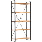 vidaXL Police za knjige s 5 razina 90x30x180 cm masivno bagremovo drvo | shoptok.hr