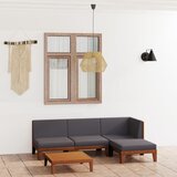 The Living Store Vrtna sedežna garnitura 5-delna z blazinami trden akacijev les - Vrtna Počivalna Garnitura, (21465906) | Shoptok.si