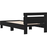  Krevetna konstrukcija s uzglavljem Crni hrast 203 x 95 x 70 cm | shoptok.hr